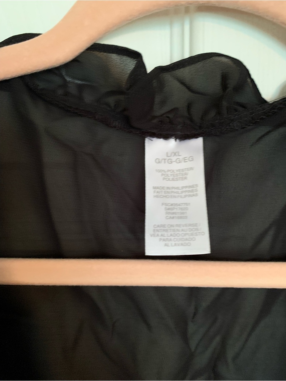 Sheer Black Robe with Ruffle Trim - Picture 2 of 5